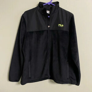 Fila Sport Fleece Jacket Full Zip Black Size XL